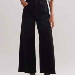 ME + EM Black Wide Leg Cropped Jeans